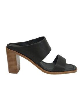 NIB Sofft Sheila Black Italian Leather Block Heel Sandals